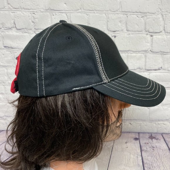 Dodge Hat Women Strap Back Black Embroidered Logo Jewel Rhinestone Pony Tail Cap - Picture 4 of 8